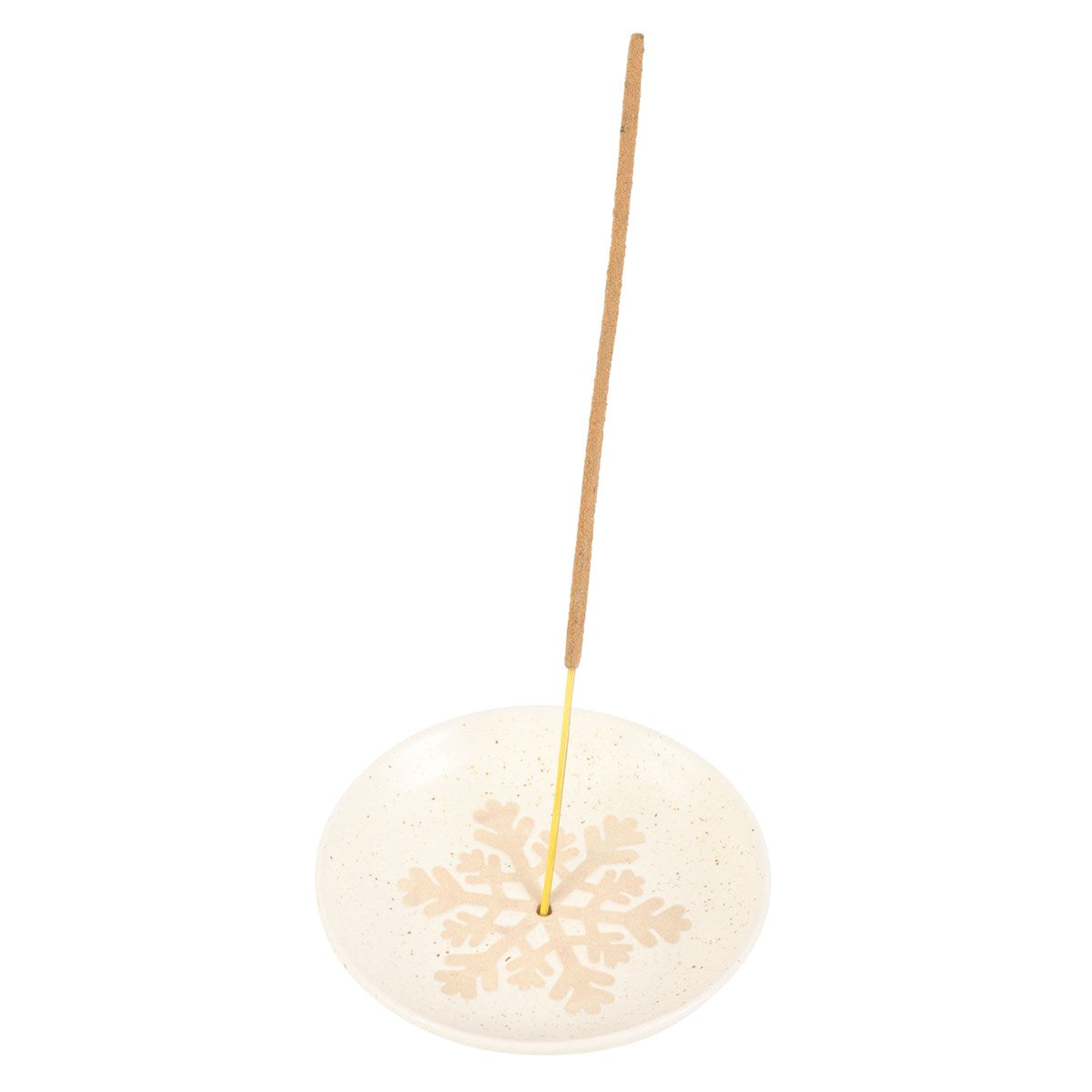 Incense stick on a decorative holder with a white background