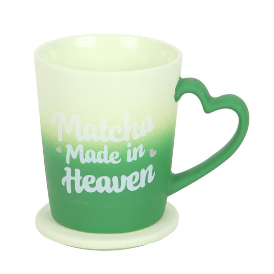 Cană cu capac si suport - "Matcha Made in Heaven"