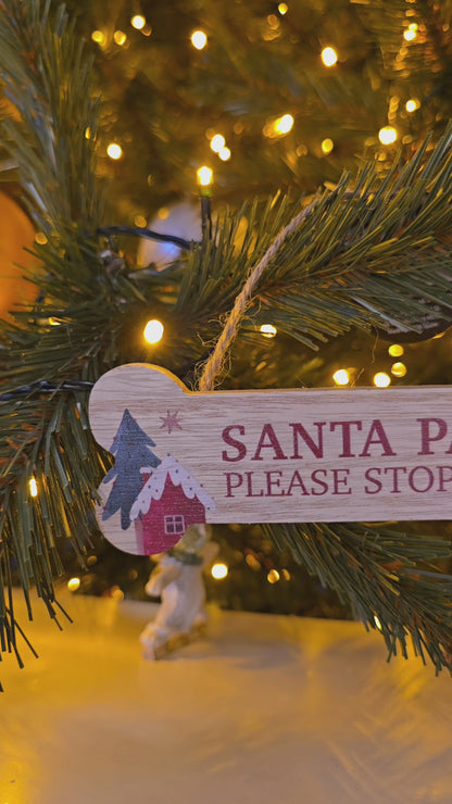 Decoratiune din lemn - Santa Paws