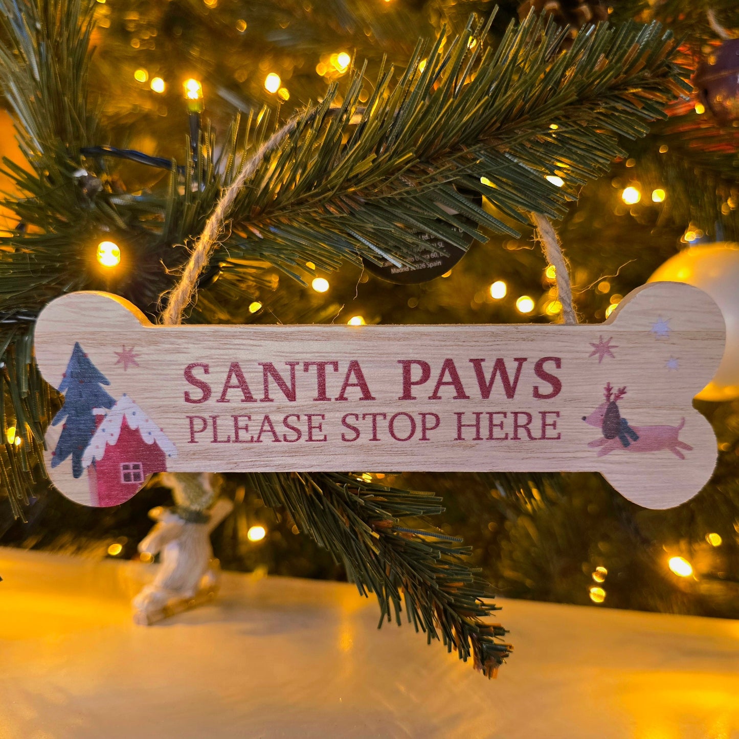 Decoratiune din lemn - Santa Paws